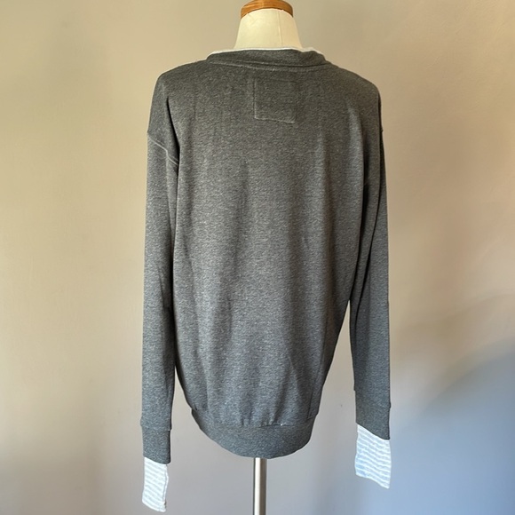GREY STATE women’s eco friendly V sweatshirt / Terry inside relaxed fit gray M - Picture 3 of 12